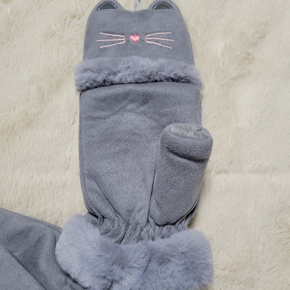 Cool Cat Fingerless Gloves Kitty Mittens, os NEW - Picture 4 of 7